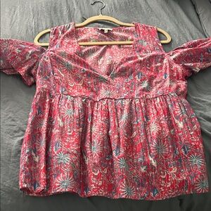 Lucky Brand Pink Floral Blouse